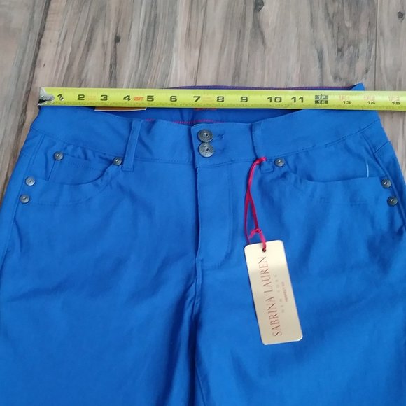 SABRINA LAUREN Ankle Stretch Pant Color Blue Size p10 - Picture 10 of 13